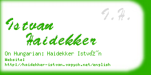 istvan haidekker business card